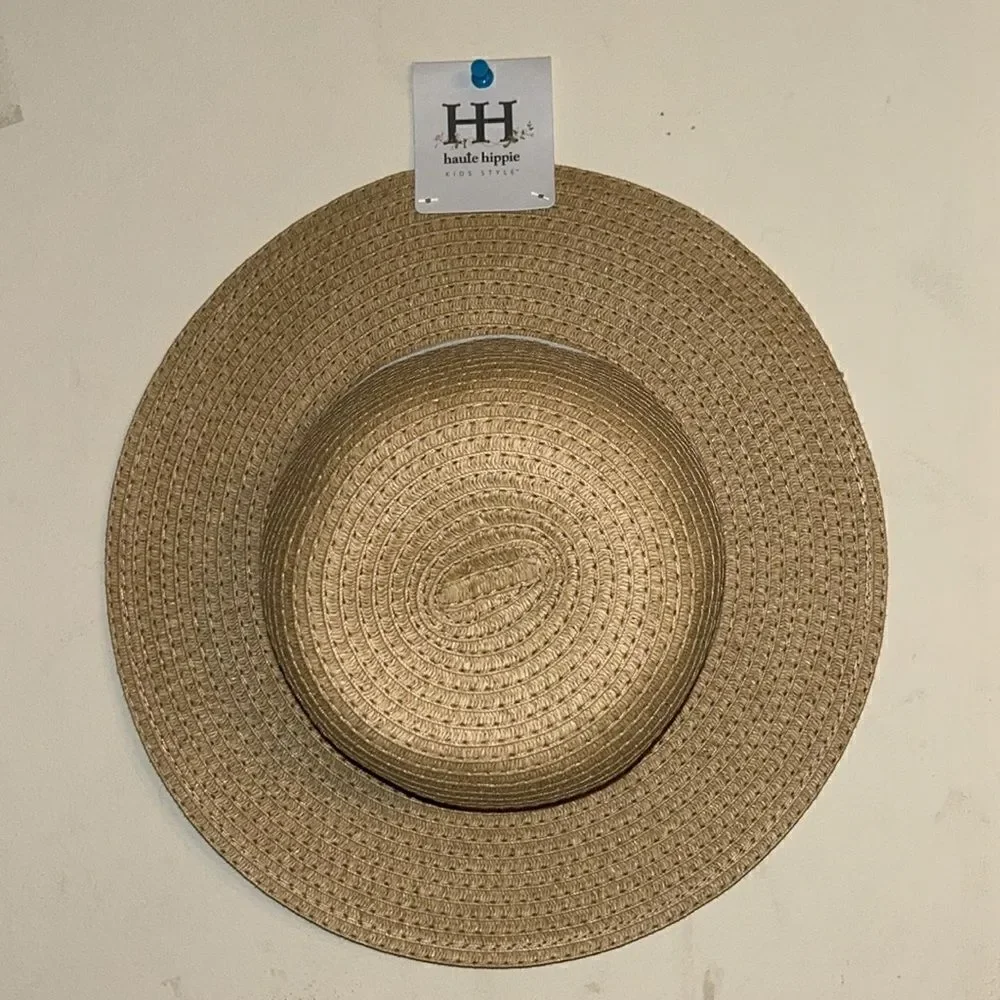 Haute Hippie Kids Beige Straw Hat.New With Tag